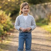 NX603: Girls Sparkle Grey Knitted Cardigan (3-14 Years)